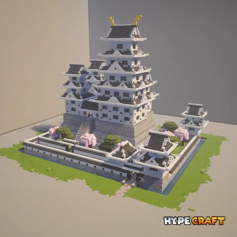White Heron Castle, a Japanese castle built with HypeCraft